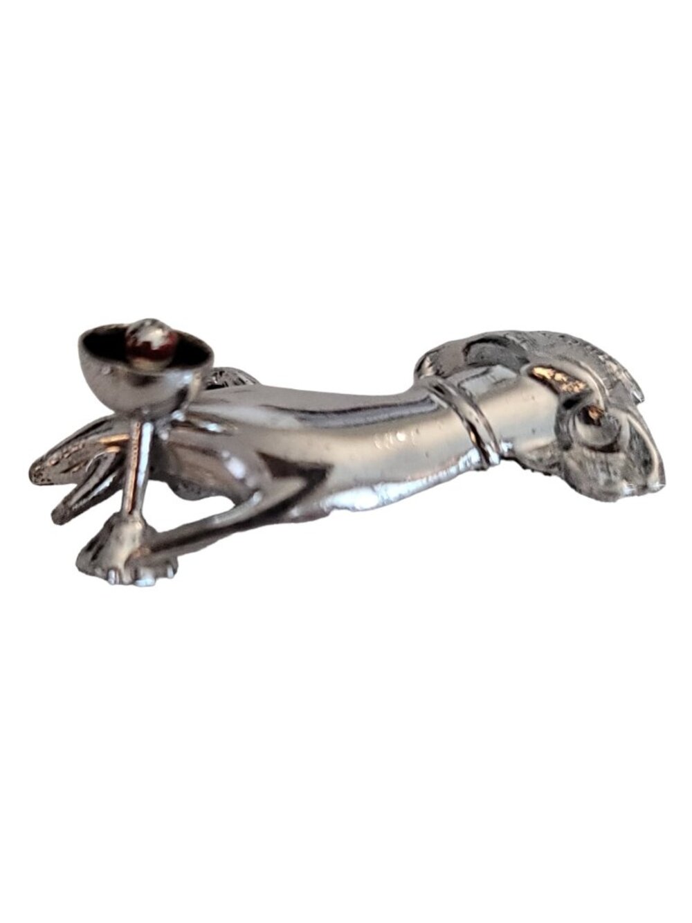 Silver Tone Holding A Stemmed Wine Glass Hand Brooch, M931